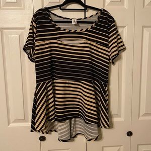 Striped Black and Cream Blouse